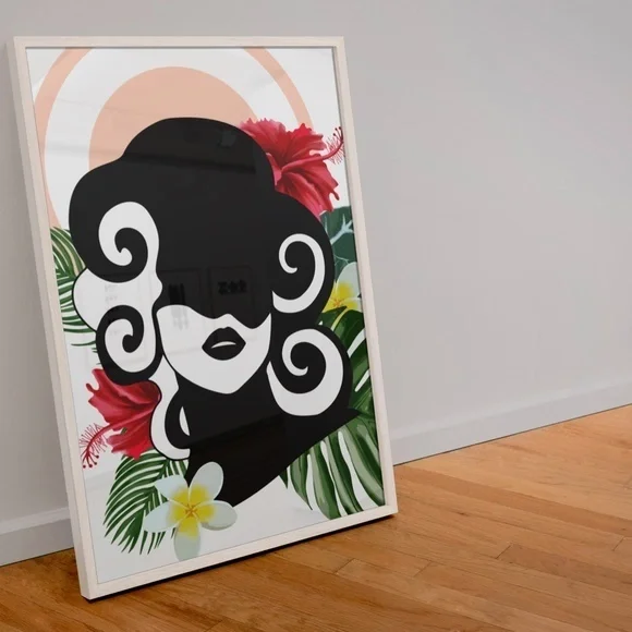 Modern Wall Art Print Tropical Woman Unframed - Picture 4 of 16